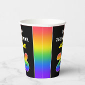 26誕生日:カラフルレインボー# 26,名前をカスタムする 紙コップ (右)