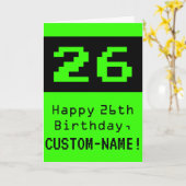 26誕生日:ネディ/オタク系のスタイル「26」と名前 カード (黄色い花)