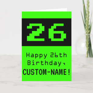 26誕生日：ネディ/オタク系のスタイル「26」と名前 カード