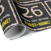 26誕生日:フローラ花数名前をカスタムする ラッピングペーパー (ロールコーナー)