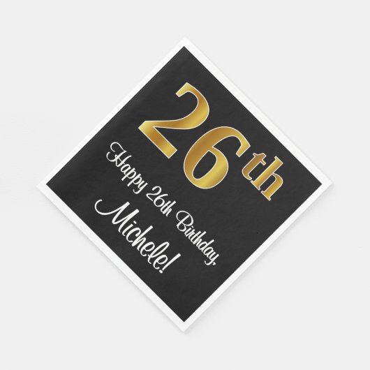26誕生日～ラグジュアリーエレガントなフェイク金ゴールドルック# スタンダードランチョンナプキン (角)