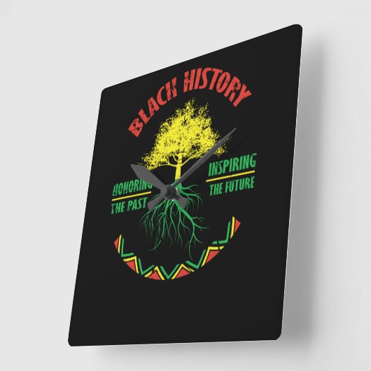 26黒人歴月アフリカのプライド衣装贈呈 スクエア壁時計 (傾斜)