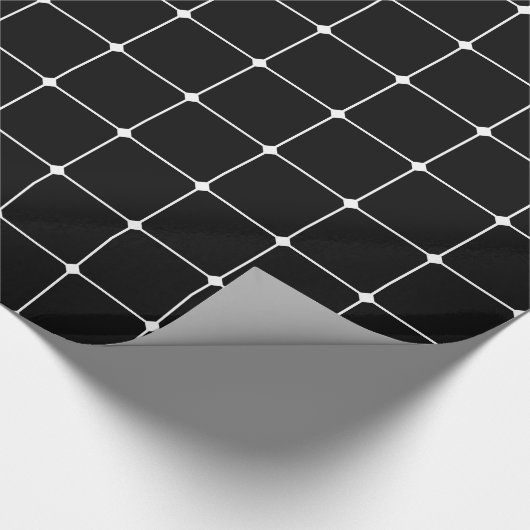 260216 Grid v2 – 黒の白 ラッピングペーパー (角)