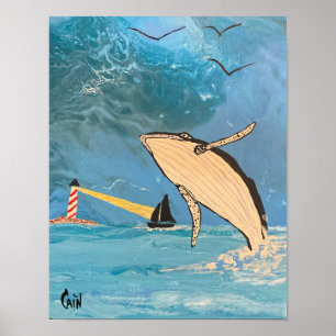 261.クジラと灯台 ポスター