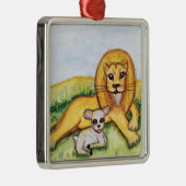 261.ライオンと仔ヒツジ メタルオーナメント (右)