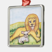 261.ライオンと仔ヒツジ メタルオーナメント (左)