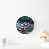 263.ハスとトンボ ラウンド壁時計 (ホーム)