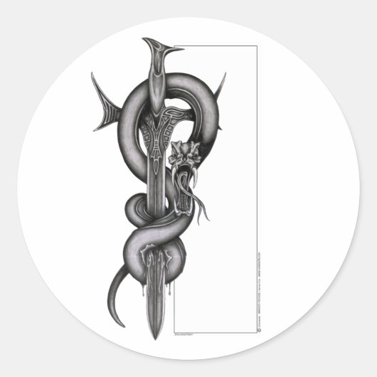 263.ヘビと剣 ラウンドシール (正面)