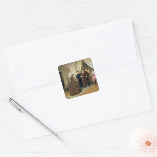 263.商人の家に到着する女官達 スクエアシール (封筒)