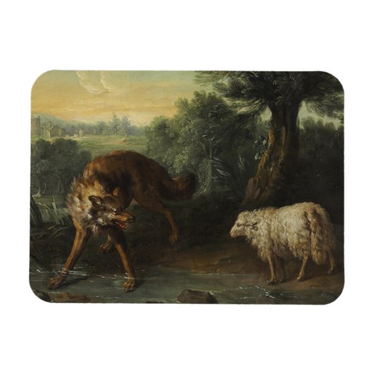 264.オオカミと仔ヒツジ マグネット (横)