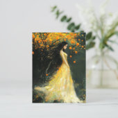 264.女性とオレンジの木 ポストカード (スタンド正面)