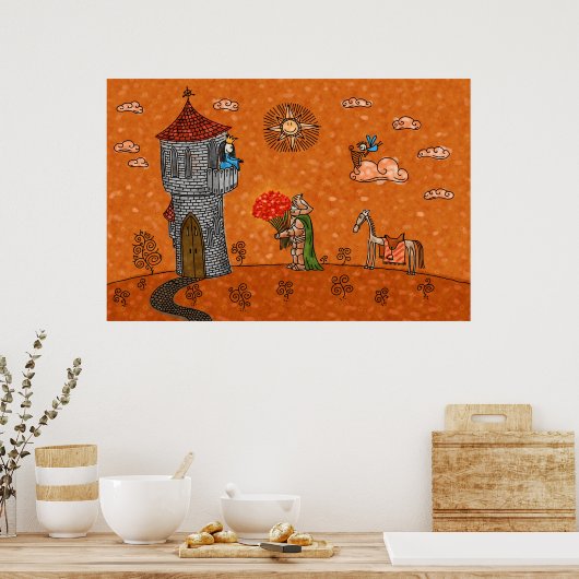 264.騎士と婦人 ポスター (キッチン)