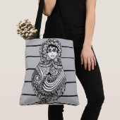 264 - Matrioska BWトートバッグ トートバッグ (クローズアップ)