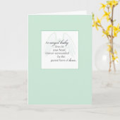 2653エンジェルベビーウィングスグリーン、悔やみや弔慰 カード (黄色い花)