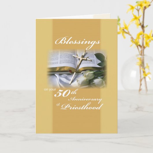 2679恵み50周年祭司祭 カード (黄色い花)