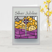 2681のお祝いの第25記念日、Relgious カード (黄色い花)