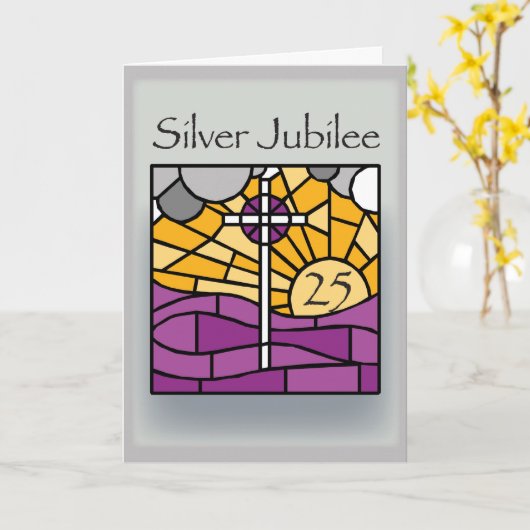 2681のお祝いの第25記念日、Relgious カード (黄色い花)