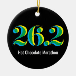 26.パーソナライズされた2マラソ走ンのフォトブラック セラミックオーナメント