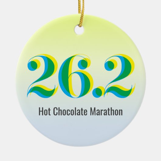 26.パーソナライズされた2マラソ走ンの写真 セラミックオーナメント (正面)