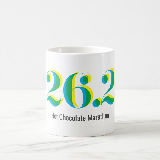 26.パーソナライズされた2マラソ走ン文字 コーヒーマグカップ (中央)