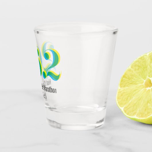 26.パーソナライズされた2マラソ走ン文字 ショットグラス (右)