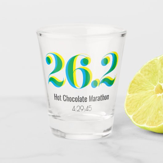 26.パーソナライズされた2マラソ走ン文字 ショットグラス (正面)