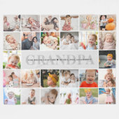 26-写真のじいちゃん/グランピー/グランピーカスタム フリースブランケット (正面(横))