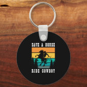 26.馬に乗るカウボーイを保存する キーホルダー (正面)