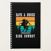 26.馬に乗るカウボーイを保存する プランナー手帳 (正面)