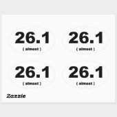 26.1「ほぼ」マラソンバンパーステッカーおもしろい(Mall) 楕円形シール (シート)