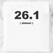 26.1「ほぼ」マラソンバンパーステッカーおもしろい(Mall) 楕円形シール (バッグ)