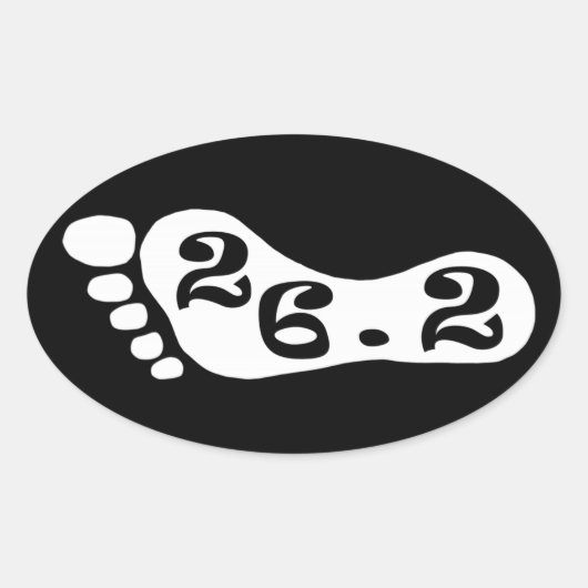 26.2というマラソンを象徴する数字 楕円形シール (正面)