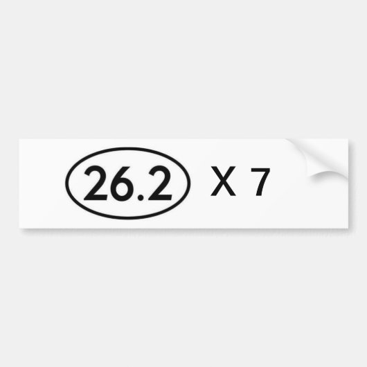 26,2の連続マラソン選手 バンパーステッカー (正面)