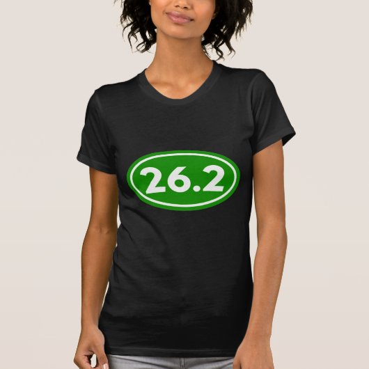26.2マラソンの楕円形の緑(#GEO4) Tシャツ (正面)