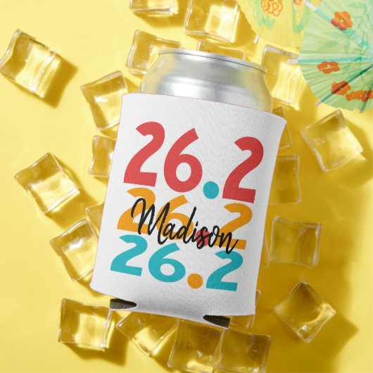 26.2マラソンラパーソナライズされたンナーをテーマにしたカラフル 缶クーラー (インサイチュ 夏)