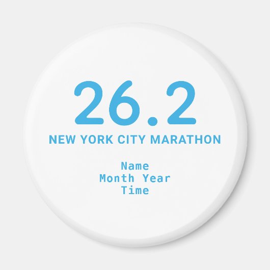 26.2マラソンランナーブパーソナライズされたルー マグネット (正面)