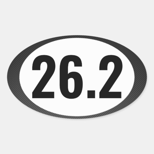 26.2マラソンランニングのオーバルステッカー 楕円形シール (正面)