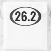 26.2マラソンランニングのオーバルステッカー 楕円形シール (バッグ)