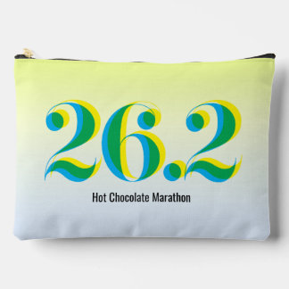 26.2マラソンランニング文字青黄はっきりした アクセサリーポーチ
