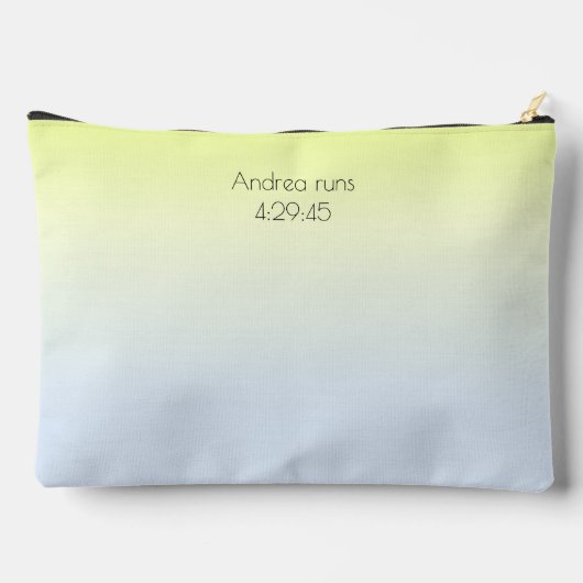 26.2マラソンランニング文字青黄はっきりした アクセサリーポーチ (裏面)