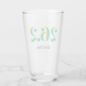 26.2マラソンランニング文字青黄はっきりした タンブラーグラス (裏面)