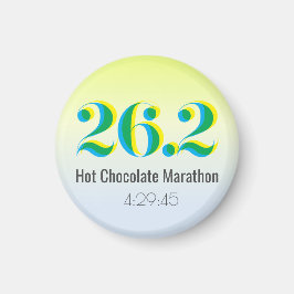 26.2マラソンランニング文字青黄はっきりした マグネット