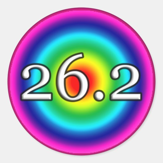 26.2マラソンレインボーステッカー ラウンドシール (正面)