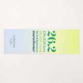 26.2マラソン走文字距離緑はっきりした ヨガマット (正面(横))