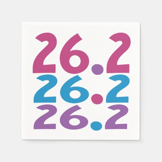 26.2マラソン選手 – マラソンランナーをテーマにした スタンダードカクテルナプキン (正面)