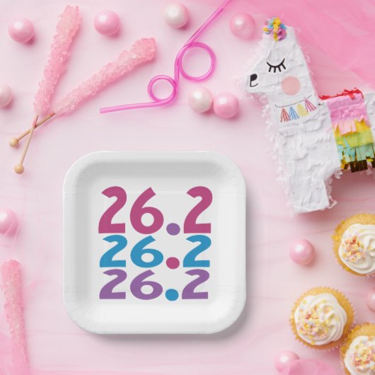 26.2マラソン選手 – マラソンランナーをテーマにした ペーパープレート (パーティー)