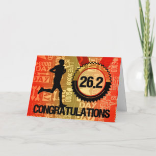 26.2男子マラソンランナーを祝う カード