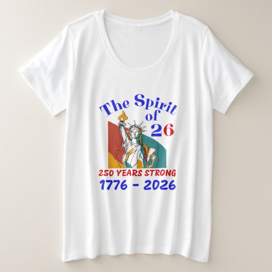 26:250年の精神 プラスサイズTシャツ (デザイン正面)