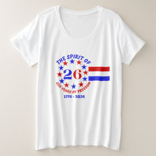 26:250年の自由の精神 プラスサイズTシャツ