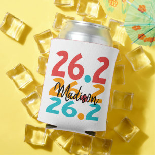26.2 マラソンランナーをテーマにしたカラフルなパーソナライズデザイン 缶クーラー